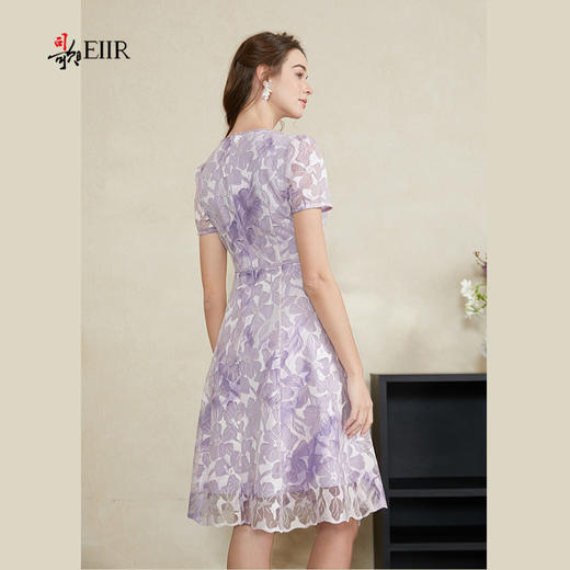 司歌刺绣连衣裙短袖显瘦端庄A911038X 商品图3