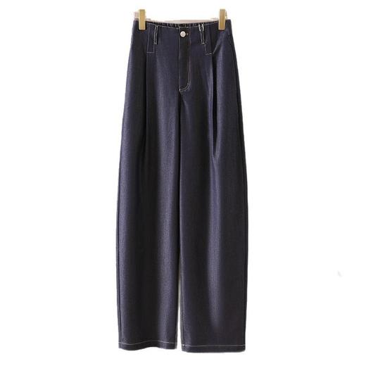 垂顺显瘦 高腰仿天丝弧形阔腿裤夏收褶裤2025春夏新款 商品图2