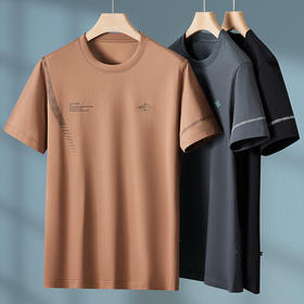 【棉质】【DPF】大依优型大码短袖T恤宽松休闲棉质半袖男士加肥大码夏季薄款上衣胖子