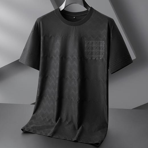 【冰丝】【DPF】大依优型大码短袖T恤晕染冰丝圆领半袖运动弹力夏装肥佬休闲凉感上衣男士 商品图2