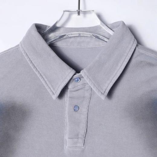 88078夏季高级感新款韩版条纹撞色polo领纽扣百搭男士商务通勤上衣 商品图2