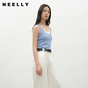 NEELLY纳俪商场同款夏季新款显白针织吊带背心女修身亲肤显瘦上衣N25042A01040