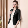 全新升级【铂金会员201/天猫269/差价68】(00651) 时尚通勤七分袖西装外套女夏季2025新款气质百搭休闲显瘦西服 商品缩略图6