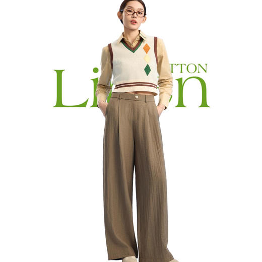 DANMO麻小姐系列棉麻裤 | 宽松有型 柔软透气 高腰收腹 舒适不勒 商品图2