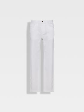 callisto白色莱赛尔棉混纺直筒牛仔裤