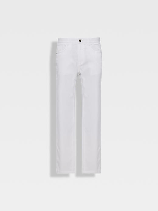 callisto白色莱赛尔棉混纺直筒牛仔裤 商品图0