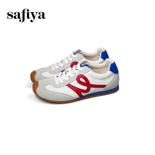 Safiya/索菲娅2025复古丑萌大头透气时尚轻便休闲薄底阿甘鞋SFD3112408 商品图9