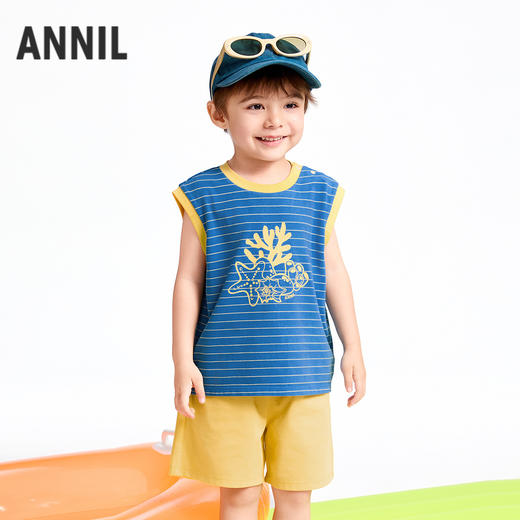 【实体店同款】男童背心针织套装夏季新款安奈儿童装XB522619 商品图0