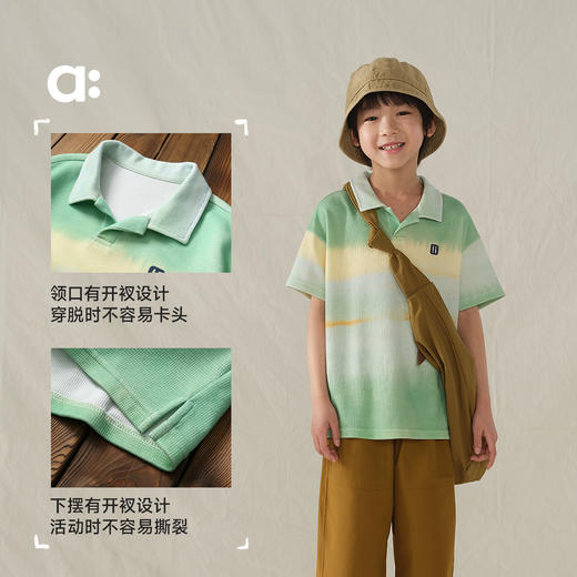 【夏Vol.2】allblu幼岚【华夫格 PoloT】儿童T恤25新款夏男童挺括干爽透气ZY 商品图4