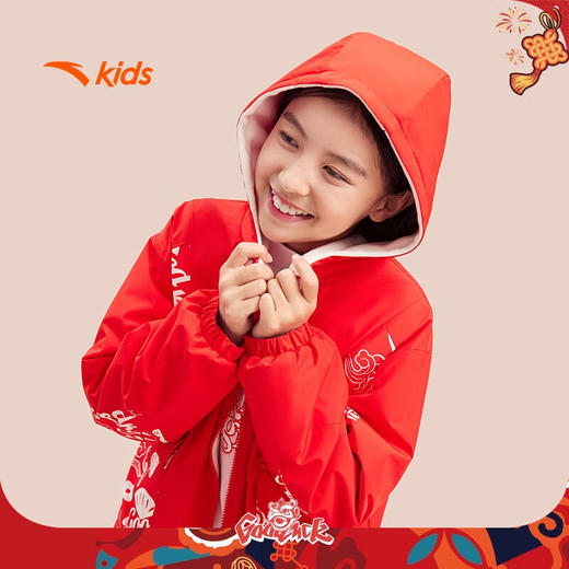 安踏儿童外套女童装双面穿上衣加绒保暖梭织外套商场同款362518602 商品图3