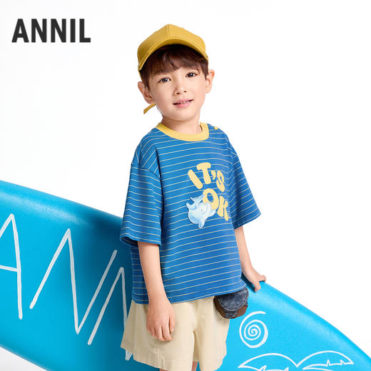 【实体店同款】男童圆领短袖针织衫夏季新款安奈儿童装XB521611 商品图2
