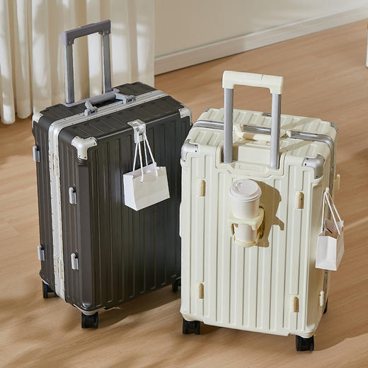 【行李箱大容量铝框拉杆箱】航空登机箱 加厚皮箱旅行箱 密码箱结实耐用  商品图2