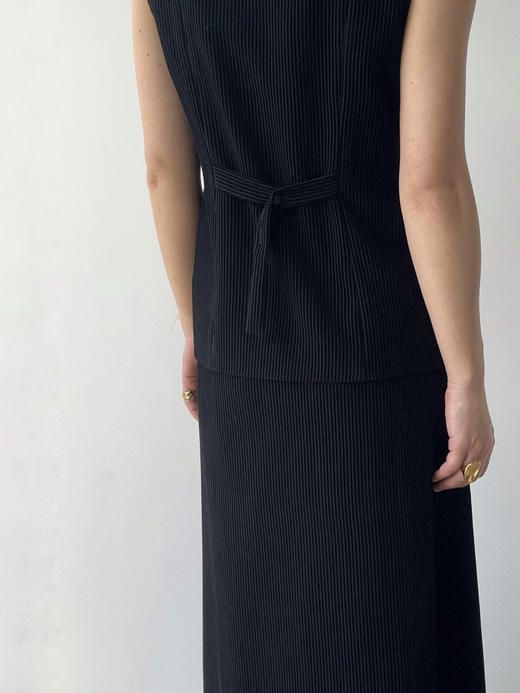 Semplicita｜Z18 条纹收腰马甲  [ 黑条 ] 商品图3