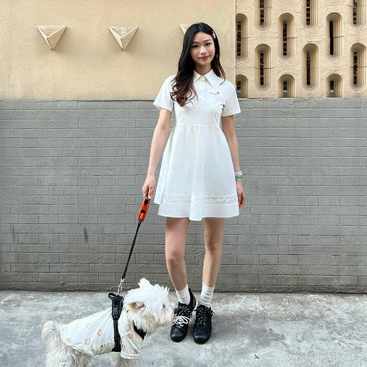 Herlian2025年春夏新品复古POLO领修身短袖连衣裙 商品图0