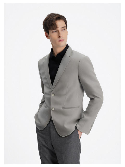 callisto绿调灰色轻薄透气华夫格色织便西 商品图3