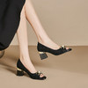 【预售5天】鱼嘴鞋子女凉鞋新款高跟真皮百搭粗跟小皮鞋夏季单鞋SY&Z212 商品缩略图2