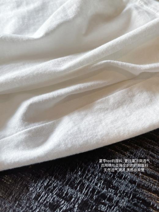 生活闪闪发光 | 绣花流苏如画拼贴艺术感 亚麻与棉交织百搭tee 米白色 商品图4