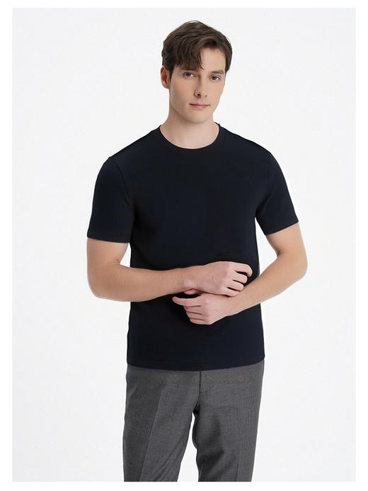 callisto黑色棉混纺T恤 SSTSS218T 商品图2