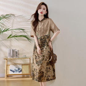 国风印花短袖，气质优雅显瘦连衣裙HR-YYG82955