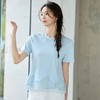 全新升级【铂金会员146/天猫199/差价53】(21225) 洛诗琳新款宽松拼接短袖t恤圆领蕾丝下摆花边T恤上衣短袖 商品缩略图0