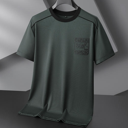 【冰丝】【DPF】大依优型大码短袖T恤圆领夏季薄款冰丝免烫半袖男士大码胖子时尚运动休闲上衣 商品图1