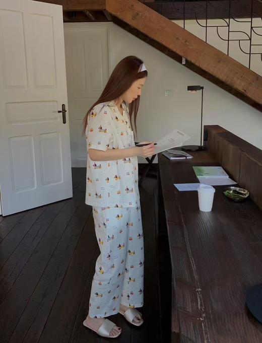 云感棉纱衣~ 25年新款全棉纱布短袖长裤宽松两件套家居服 可外穿甜美可爱纯棉透气 商品图1