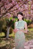 【绿 意】春夏季清新无袖立领旗袍浅绿色底配柔美花卉印花温婉雅致新中式 商品缩略图4