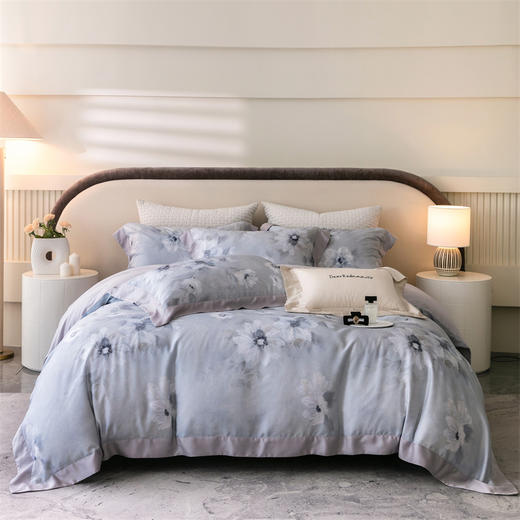 【品牌直营线下同款】【春夏新品60支极爽天丝四件套】奥地利进口兰精莱赛尔纤维四件套 凉感爽滑裸睡套件 商品图0