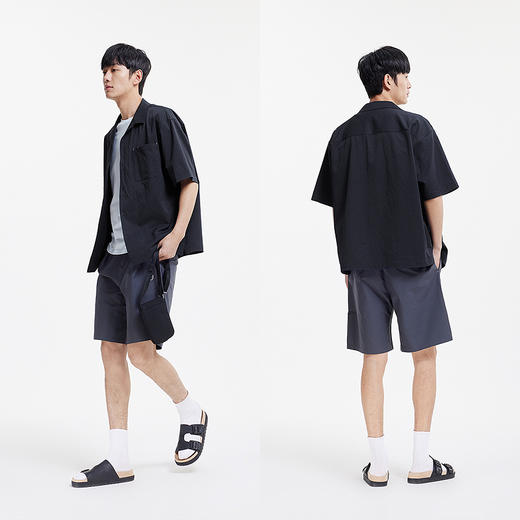 森马短袖衬衫男松弛肌理感度假风衬衣2025夏新款上衣纯色百搭宽松 商品图3