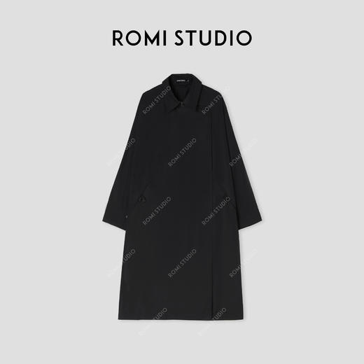 ROMI STUDIO “自我形态” 轻量化记忆丝灯笼袖宽松长风衣 431W1054 商品图5