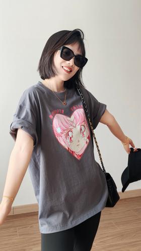 美少女水洗软棉T