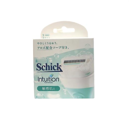 日本 Schick舒芙女士手动刮毛刀替换刀头敏感肌用/保湿型-3刀头入 商品图1