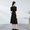 【高货kbnq】全新升级【铂金会员441/天猫599/差价158】(20840) 洛诗琳纯色新款圆领钉珠系带收腰黑色质感桑蚕丝A字裙 商品缩略图3