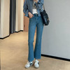 竹竿腿时髦显瘦高腰九分微喇牛仔裤弹力修身喇叭裤2025春款！ 商品缩略图1
