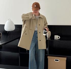 【SPRING WAVE 风衣集合】韩系慵懒风宽松外套 气质百搭风衣 森系休闲翻领