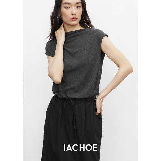 棉仓3431501008-IACHOE 不规则短袖凉感设计十分T恤 商品图3