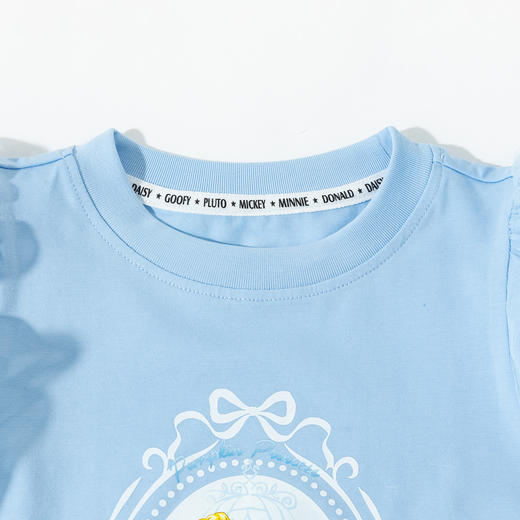 迪士尼宝宝迪士尼宝宝女童短袖T恤上衣舒适休闲透气儿童卡通T恤夏季新款 商品图6