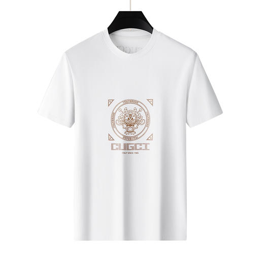 【棉质】【DWD】大依优型大码男装短袖T恤圆领 透气加肥加大大号半袖上衣男士 商品图4