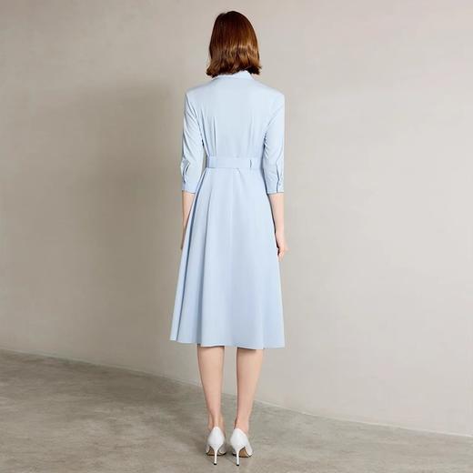 IWY/简单大方蓝色衬衫连衣裙正式场合裙子工作服正式场合裙子Q1310 商品图4