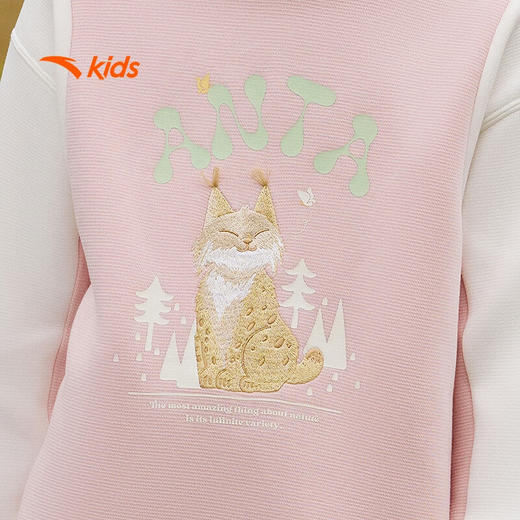 安踏儿童卫衣女大童户外系列针织连帽套头衫362516711 商品图3