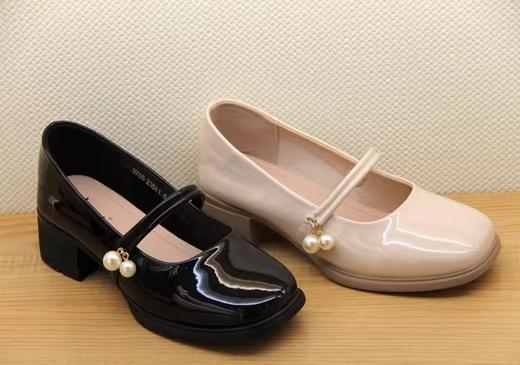 豪行23376705时尚漆皮亮皮一字扣带方跟单鞋百搭女鞋 商品图4