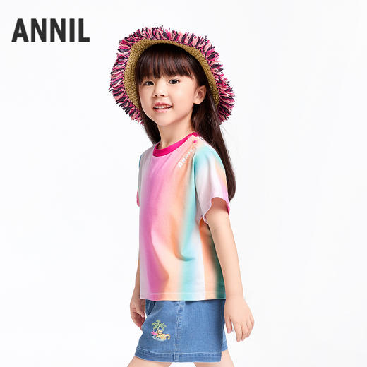 【实体店同款】女童圆领短袖针织衫夏季新款安奈儿童装XG521693 商品图2
