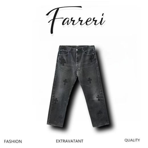 克家 金属十字架牛仔裤 商品图0