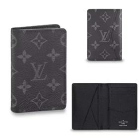 LOUIS VUITTON 标志印花短款双折 涂层帆布钱包男款 黑