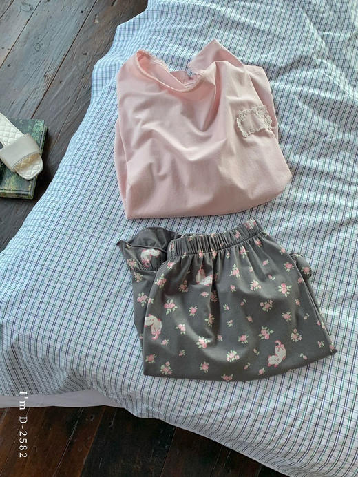 蕾丝碎花～春夏新款甜美印花短袖短裤家居服套装 自带清凉感睡衣 商品图10