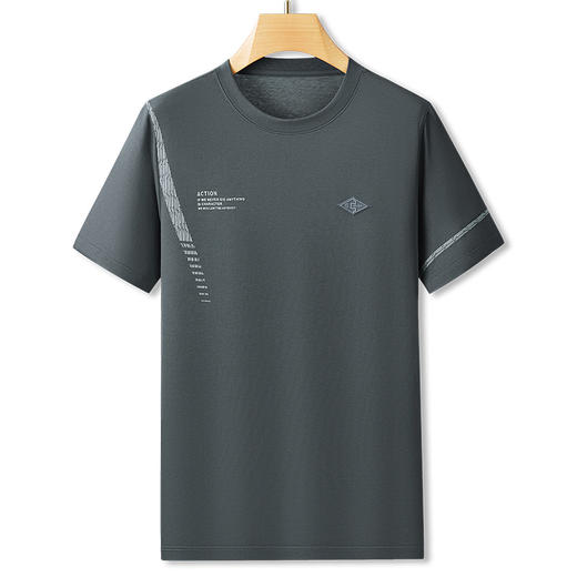 【棉质】【DPF】大依优型大码短袖T恤宽松休闲棉质半袖男士加肥大码夏季薄款上衣胖子 商品图5