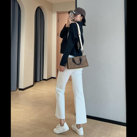 竹竿腿时髦显瘦高腰九分微喇牛仔裤弹力修身喇叭裤2025春款！ 商品图2