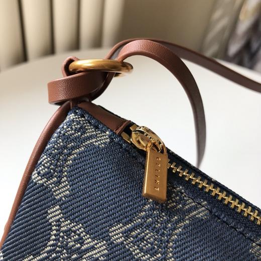 老花满印牛仔单肩包复古印花相机包女斜挎腋下包手提包 商品图4