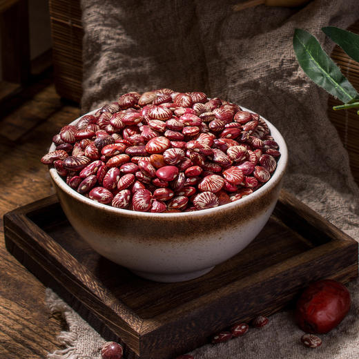 【食品】斑马豆肾形豆新货云南农家自种花芸豆红花豆子500克/袋 商品图5