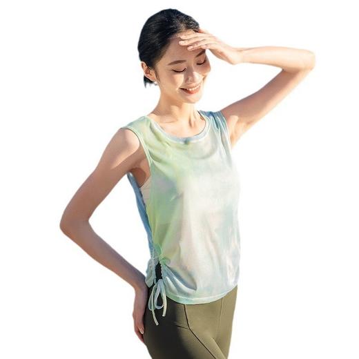 美愫瑜伽服罩衫女薄款夏季时尚印花运动休闲抽绳绑带透气健身服 商品图4